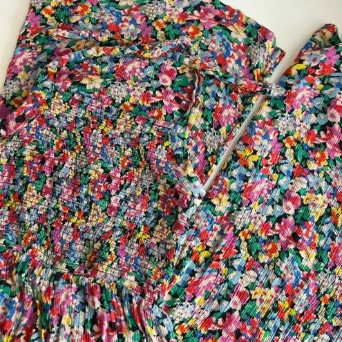 Urban Outfitters UO Lola Bright Colorful Floral Halter Wide Leg Cropped Jumpsuit