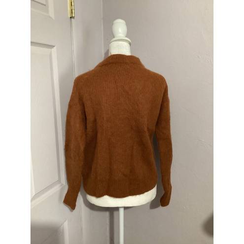 Everlane  Burnt Orange Alpaca And Wool Blend Pullover Fuzzy Sweater