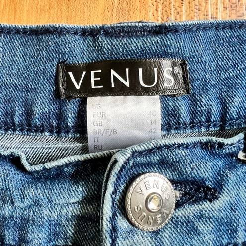 Venus  Medium Wash High Rise Denim Shortie Shorts Size 8