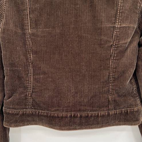 J.Crew  Corduroy Bomber Jacket Chocolate Brown Foldover Collar Women’s Size Small