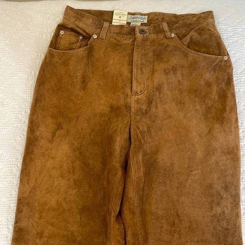 St. John’s Bay NWT  Suede Leather Lined Washable Pants Nutmeg Size 12