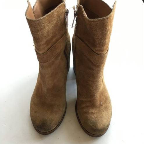 Sam Edelman  Perry‎ Distressed Suede Ankle Boots Womens Size 6 whiskey brown Tan