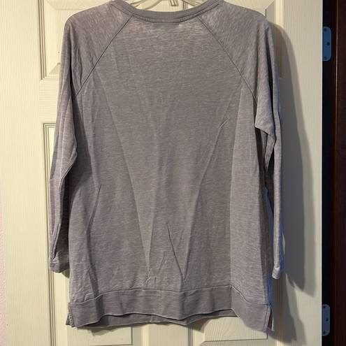 Absolutely Famous  Grey Lightweight V-neck Love Sweatshirt 1X