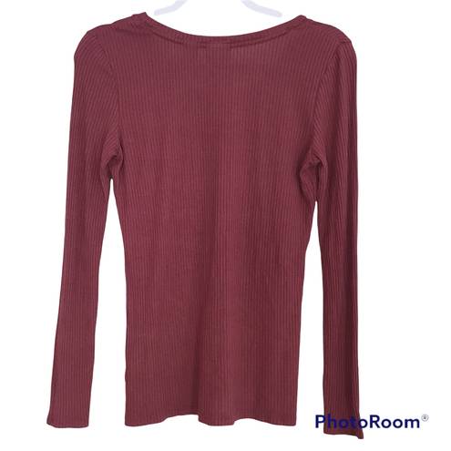 Rachel Zoe Ribbed Long Sleeve Top