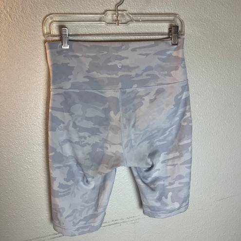 Lululemon white camo align biker shorts