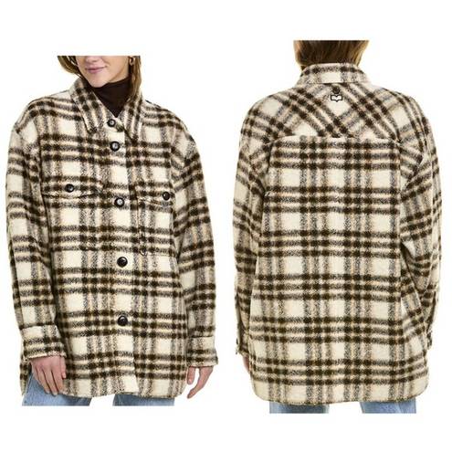 Isabel Marant NEW  Havarli Wool Blend Check Coat Ecru Size FR40/US8