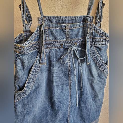 Pilcro denim overall skirt by Anthropologie