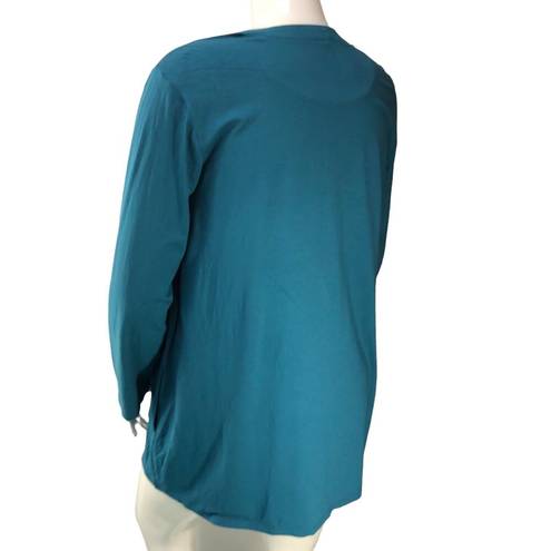 J.Jill  Wearever Collection Womens Size XL Teal Cardigan Sweater Single Button