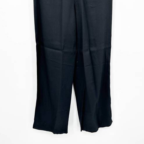 Club Monaco  Womens 100% Viscose Tab Detail Wide Leg Trouser Pants Size 6 Black