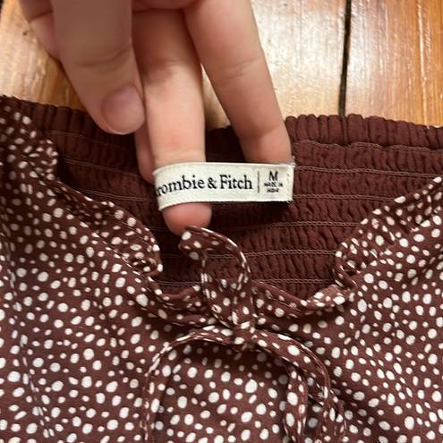 Abercrombie & Fitch  Brown Polka Dot Blouse Sz M