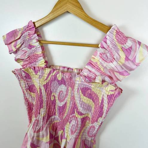 Hill House NWT  The Paz Top Linen in Candy Kaleidoscope