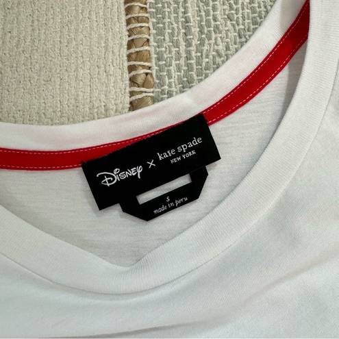 Kate Spade  x Disney White Mickey Mouse Logo Crewneck Short Sleeve T-shirt Small