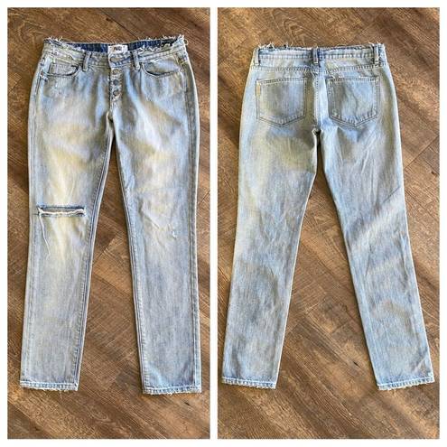 Paige Distressed Boyfriend Jeans 27 Button Fly Ripped Streetwear Boho