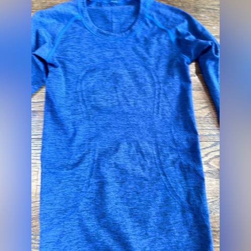 Lululemon  Blue Swiftly Tech Long Sleeve Shirt 4 Athletic Shirt Bright Blue