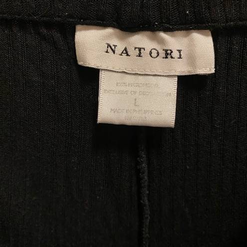 Natori  Black Ribbed Drawstring Sleep Pants (FLAW)
