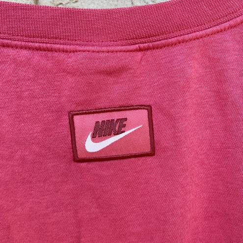 Nike  Size medium pink cropped sweatshirt fleece burnt sunrise icon clash