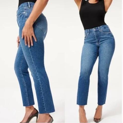 Good American  Good Classic Raw Hem High Rise Jeans NWT size 6/28 Blue940