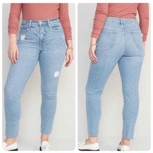 Old Navy Sky-Hi Straight Raw Hem Jeans