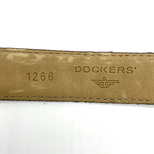 Dockers  Womens M Colorblock Belt Western Brown Red Black Leather Brass