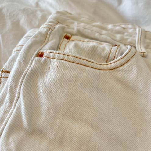 GRLFRND  Helena High Rise White Jeans Straight Leg Size 26