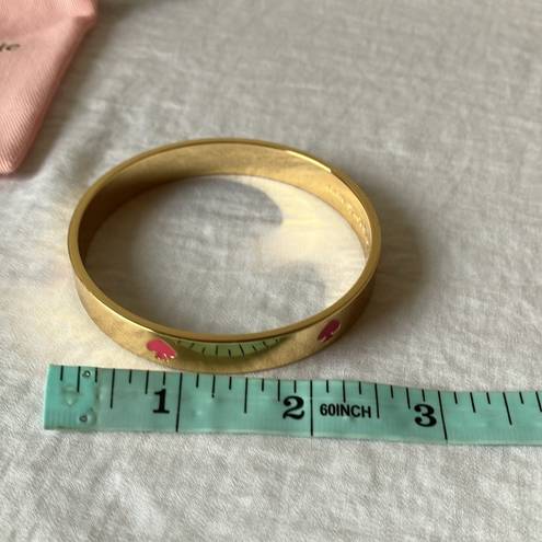 Kate Spade : Pink & Gold tone “Spot the Spade” bangle/bracelet- 6 pink spades