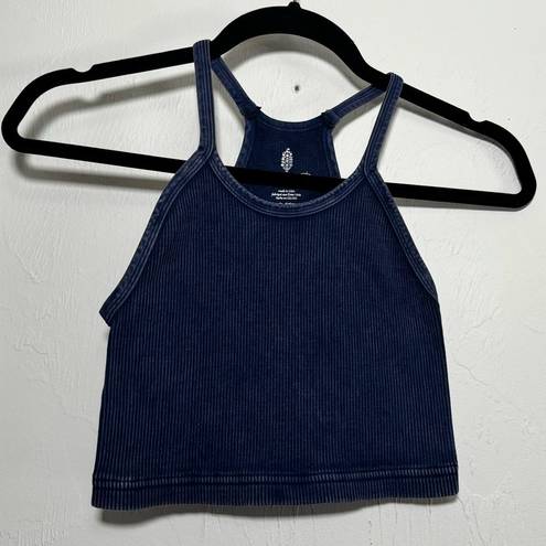 Free People NWOT  Happiness Runs Crop Deepest Navy XS/S