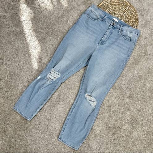 Good American Women’s Good Waist Ripped Ankle Skinny Jeans Blue Size 16