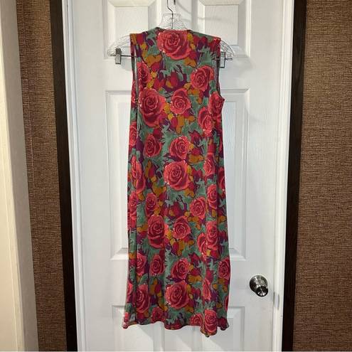 LuLaRoe  Multicolor Floral Print Knit Sleeveless Open Vest Kimono Duster XS