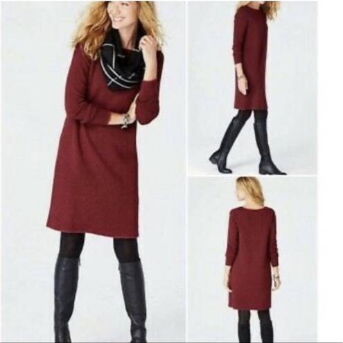 J.Jill  Italian Yarn Brown Cashmere Wool Blend Sweater Dress Size Small