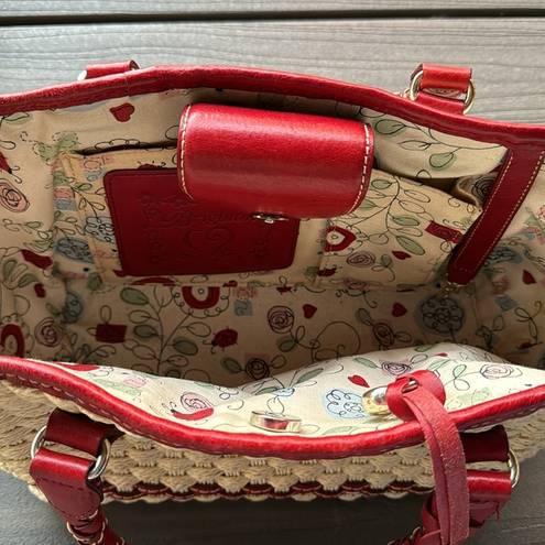 Brighton  Bag Straw Red Cream Tote Shoulder Handbag Picnic Vintage Vibes Cute