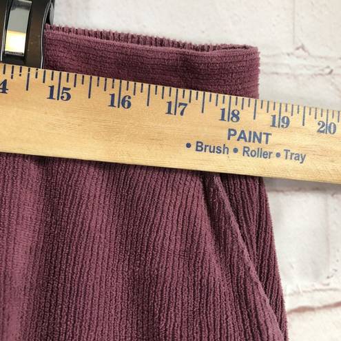 Lands'End  Womens Corduroy Leggings Sz XL Burgundy Pull On Pockets Stretch