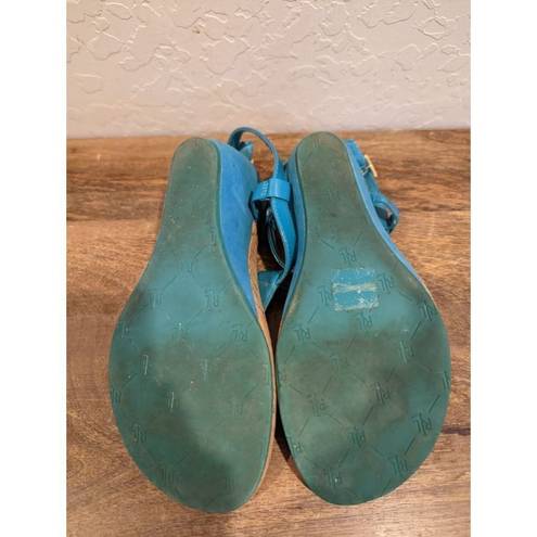 Ralph Lauren Lauren  Rosalia Cork Wedge Women's Sandals. Size 7.5 turquoise