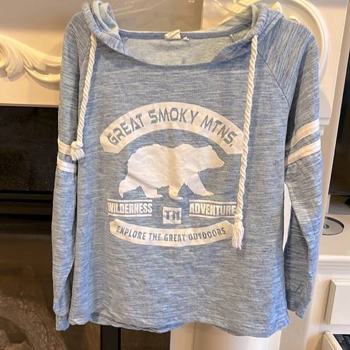 Great Smoky  Mountains Sweatshirt Hoodie Blue Graphic