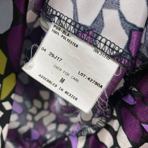 AB Studio  Women's Multicolor Abstract Print Pullover Top Blouse Size M Purple