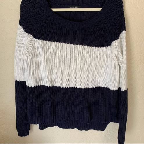 PaperMoon  Navy & White Chunky Oversized Sweater