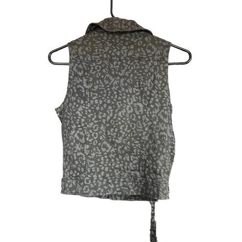 Max Rave  black/gray cheetah print vest size medium