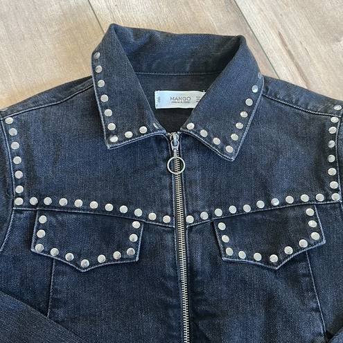 Mango  Western Star Studded Denim Jacket Sz S