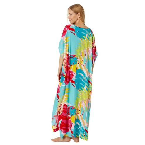 Natori N by  Multicolored Bora Bora Crinkle Caftan Size Large