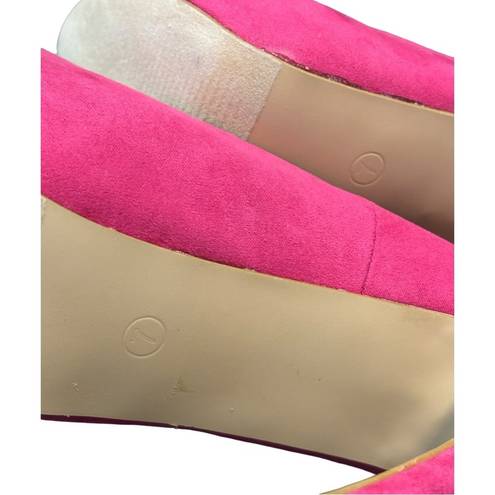 Bella Marie , hot pink, suede Mary Jane Pumps.