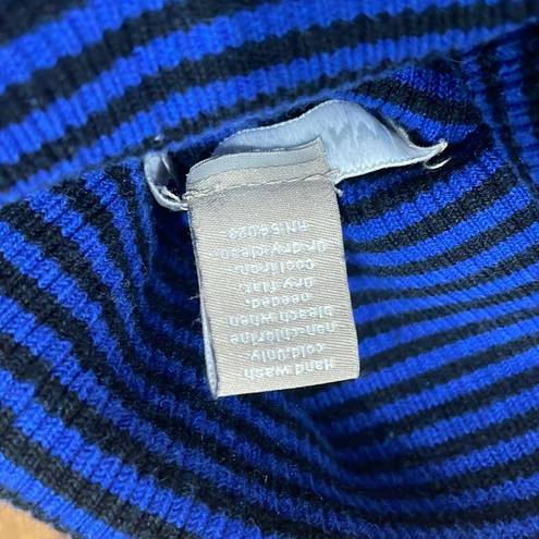 Banana Republic  Turtleneck, Royal Blue/Black Stripe, Women's Size Large