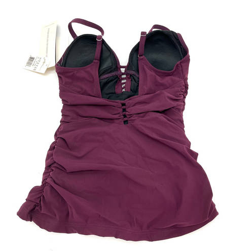 Gottex  Tutti Frutti Cutout Tankini Top Merlot Grape Purple Size 6 Small NWT