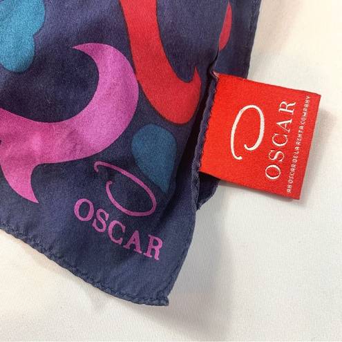 Oscar de la Renta  Silk Scarf - Abstract & Heart Print