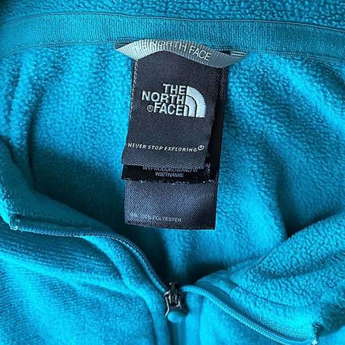 The North Face  Teal Fleece 1/4 Zip Pullover Top ~ Jacket ~ Women's Size LARGE