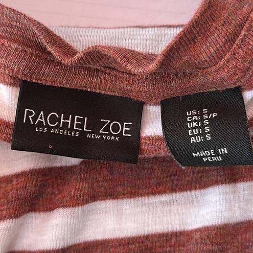 Rachel Zoe  Short Sleeve Brown/White Striped Pullover Tee Size Small