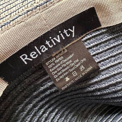 Relativity NWT  Blue Sahara Hat Panama Sun Hat one size  medium large 100% paper