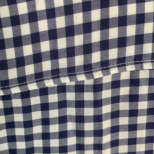 Draper James  Elliot Blue White Gingham Button-down Shirt Sz 10