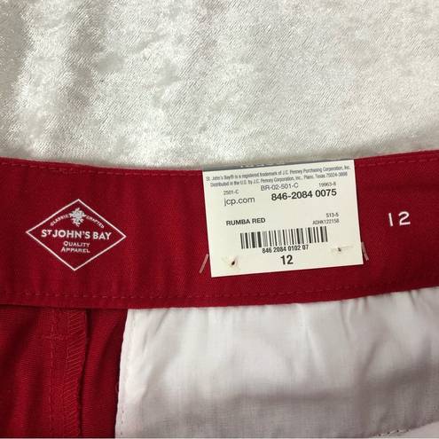 St. John’s Bay  rumba red capri mid rise women’s size 12