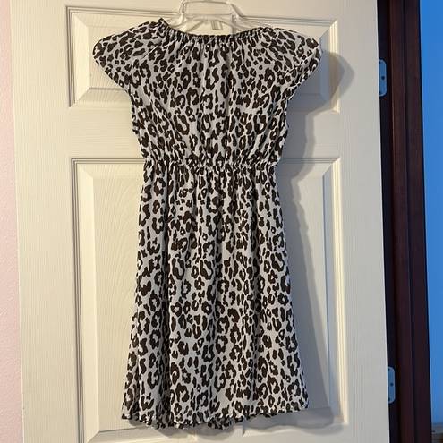 belle du jour  Brown & White Leopard Print Dress Small