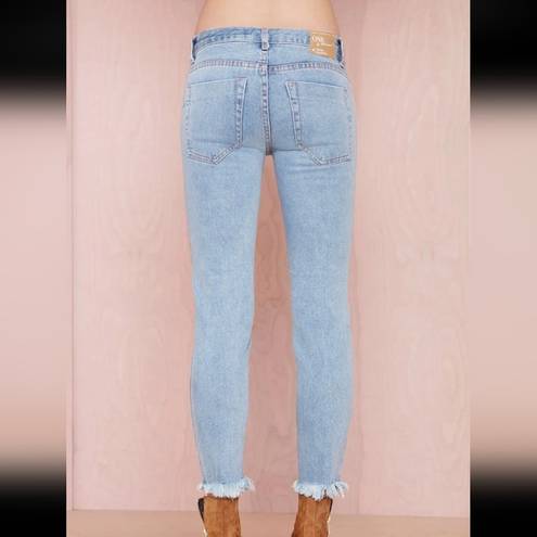 One Teaspoon  Skinny Jeans Iggy's Revolver Cropped Frayed Hem Size 22 nwt