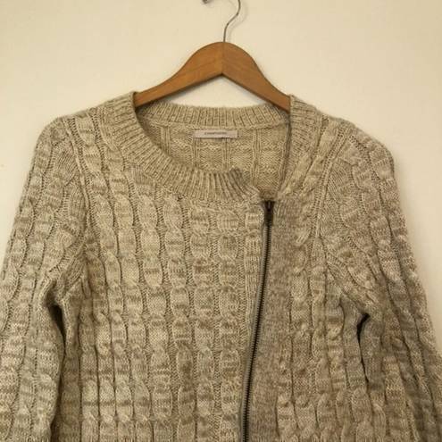 Stitch Fix 41 HAWTHORN  Jasilla Cardigan Oatmeal Beige Full Zip Sweater WOOL Etc